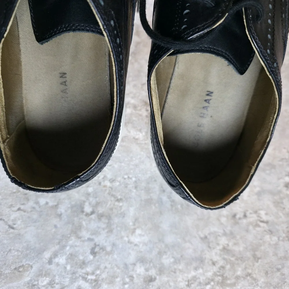Cole Haan Original Grand Wingtip Oxford Black White Sole Mens Size 11.5 M